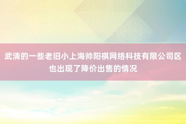 武清的一些老旧小上海帅阳祺网络科技有限公司区也出现了降价出售的情况